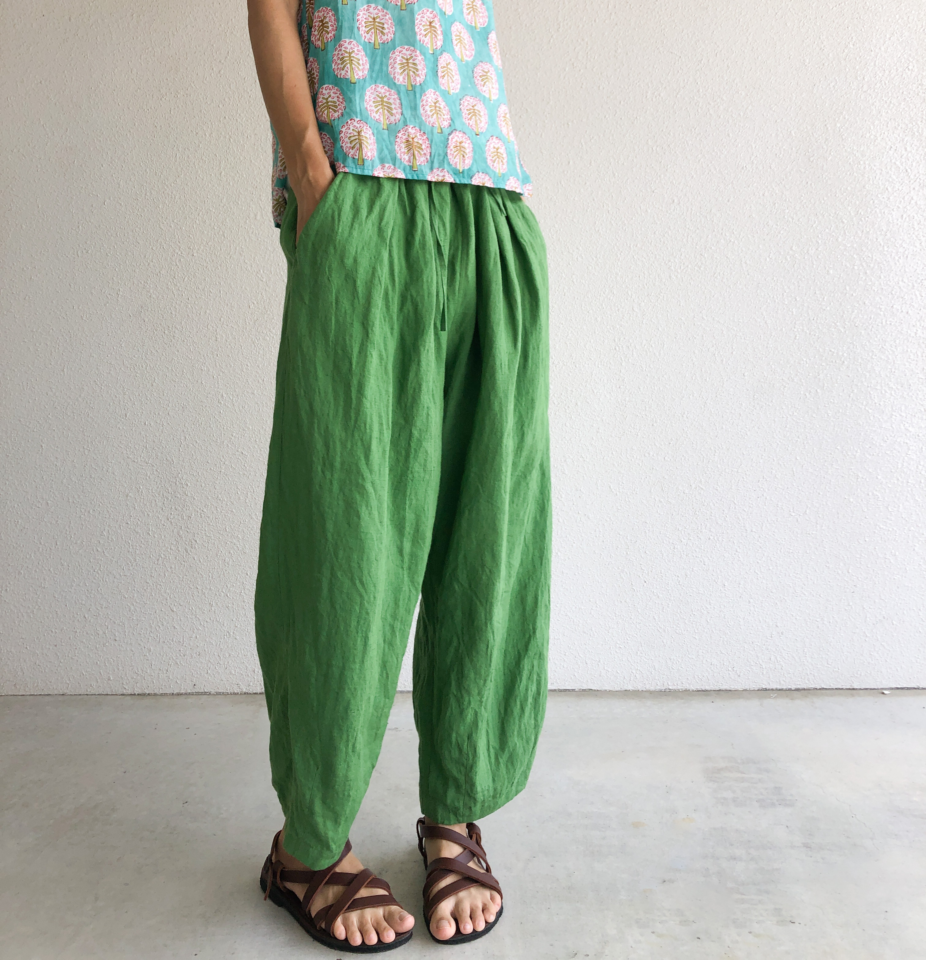 ラミーリネン 3タックイージーパンツ