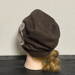 C-36❤︎ブラウン✖️バテンレース　医療用帽子　ケア帽子 5枚目の画像