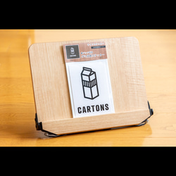 紙パック用分別サインステッカー（英語表記） CARTONS 牛乳パック リサイクル ゴミ箱シール 回収ボックス おしゃれ 4枚目の画像