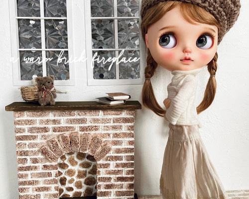 ミニチュア ドールハウス 暖炉 マントルピース 背景ボード ブライス