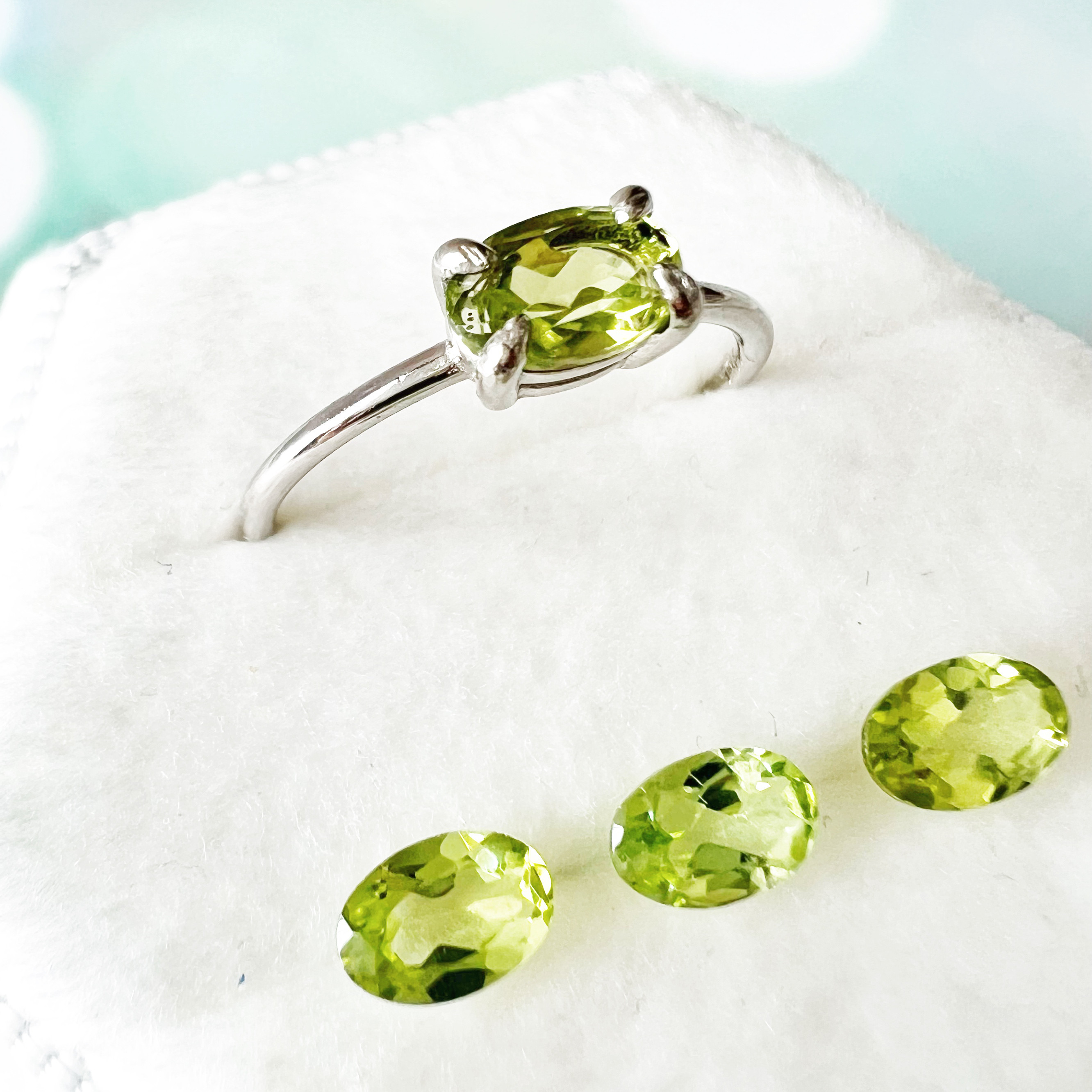 【JORIE】サイズがわからなくても大丈夫！ペリドット　リング　8月誕生石　silver925刻印あり