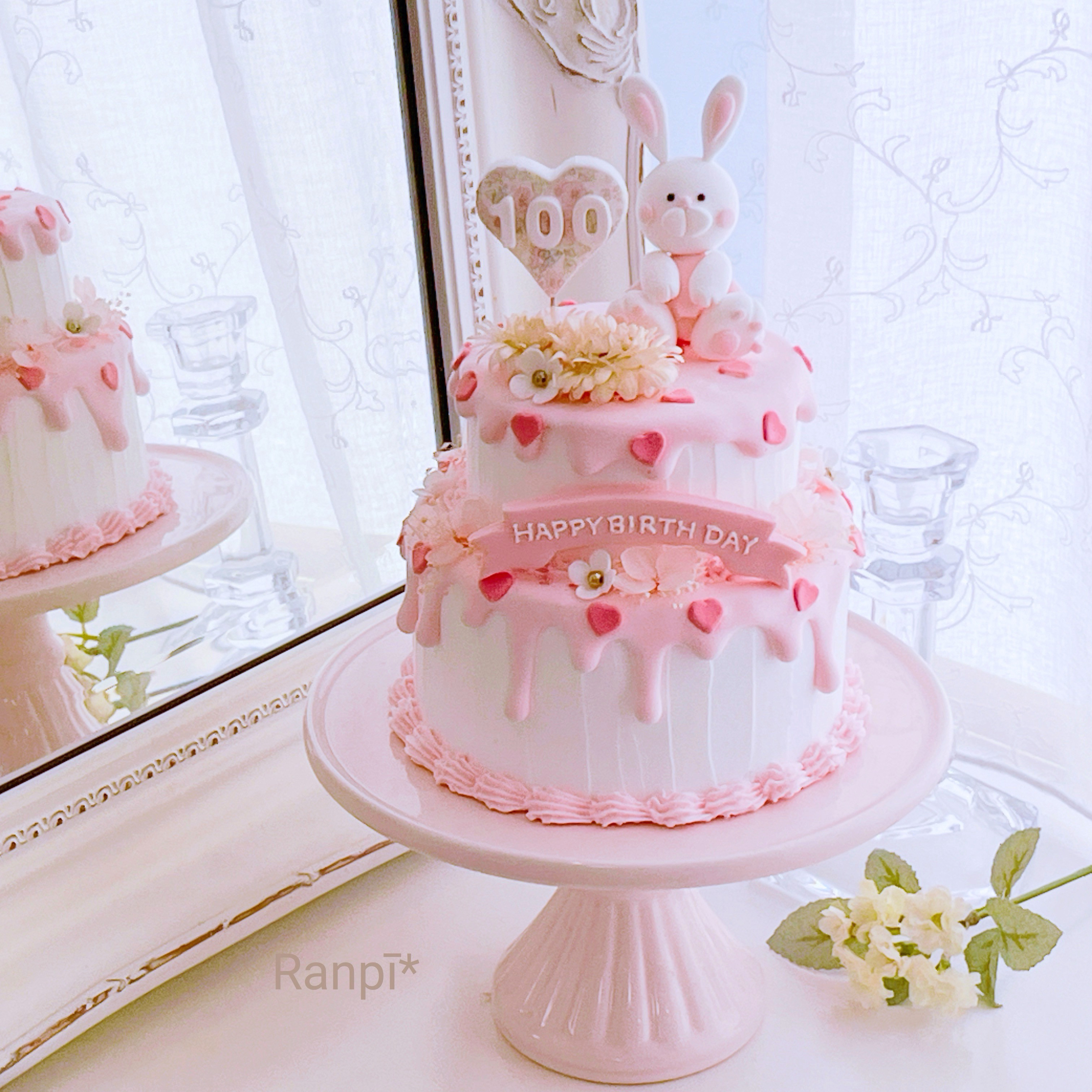 クレイケーキ*クレイクリームケーキ*ハートドリップ