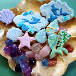 『Creema限定』マーメイドのアイシングクッキー※人魚姫※人魚の涙※白砂糖不使用※身体に優しいアイシングクッキー 6枚目の画像