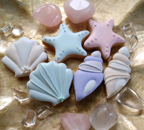 『Creema限定』マーメイドのアイシングクッキー※人魚姫※人魚の涙※白砂糖不使用※身体に優しいアイシングクッキー 7枚目の画像