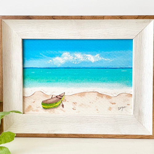 油絵 絵画 【エメラルドグリーンの海】 油絵 油彩 油彩画 絵画 絵【エメラルドグリーンの海】 | HIROSHI1990