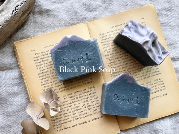 【SALE】ブラックピンク石鹸　BLACK PINK Soap 　石鹸　ミント　イランイラン　レトロ　【1個】 2枚目の画像