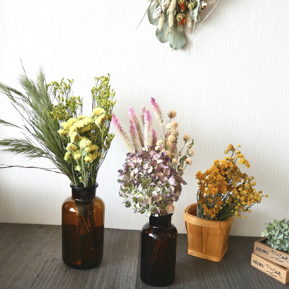 ドライフラワーリース　フラワーリース　ドライフラワースワッグ ドライフラワーセット10種類 スワッグ・リース作り ナチュラルカラー