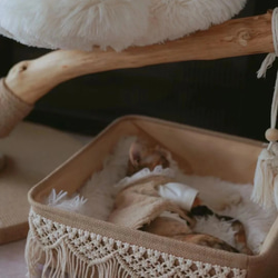 北欧マクラメ編みキャットベッド　天然麻　BOHOスタイル ハワイアン 南国 猫ねこ　猫ベッド/犬ベッド 3枚目の画像
