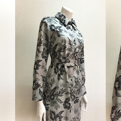 【1点もの・デザイン画付き】綿ジャガード生地シャツ型ワンピース（KOJI TOYODA） 5枚目の画像
