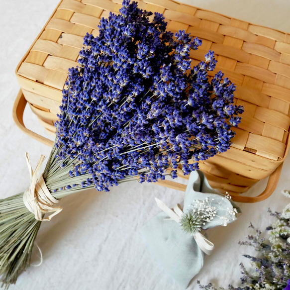 【日本／北海道ラベンダー】、富良野産濃紫ラベンダーのある暮らし3点セット◯ドライフラワー 2枚目の画像