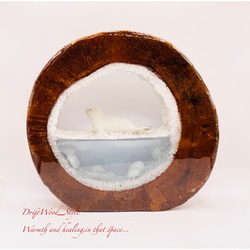 一つ限りの流木アート 流氷のゴマフアザラシ ジオラマ 流木 フィギュア インテリア レジン 置物 動物 アザラシ N2 7枚目の画像