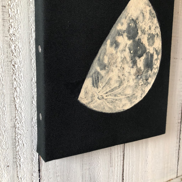「半月」F0サイズ アート作品 原画 鉱物画 徳島洋子作品 ★ 星月猫 4枚目の画像