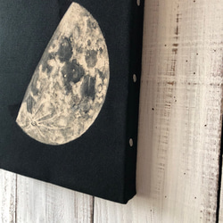 「半月」F0サイズ アート作品 原画 鉱物画 徳島洋子作品 ★ 星月猫 3枚目の画像