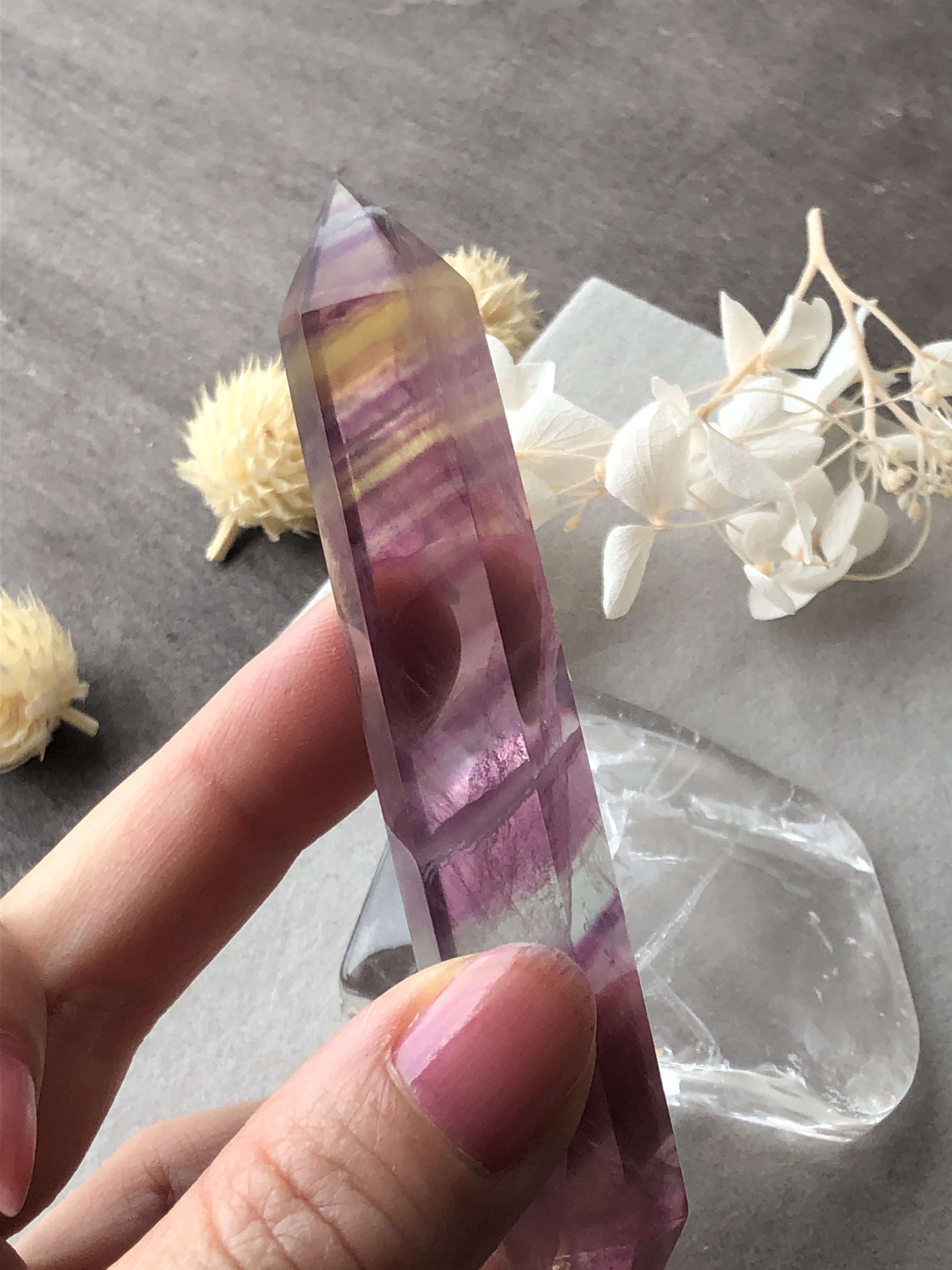 キャンディーフローライト円柱♡ポイント♡No.1158 キャンディーフローライト円柱♡ポイント♡No.1158