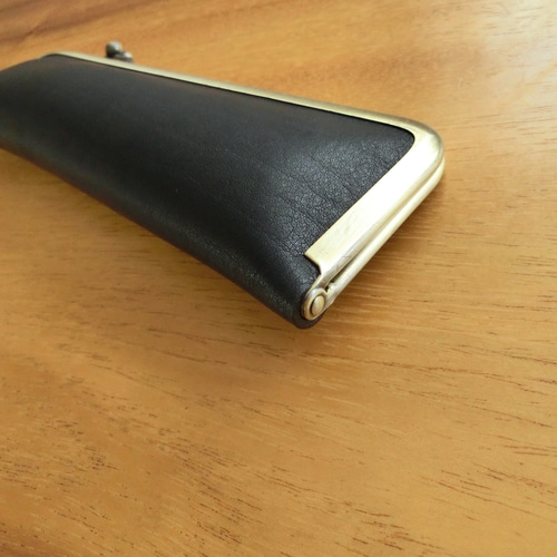 大人のレザーがま口ペンケース（ブラック） ペンケース Niger（ニゲル