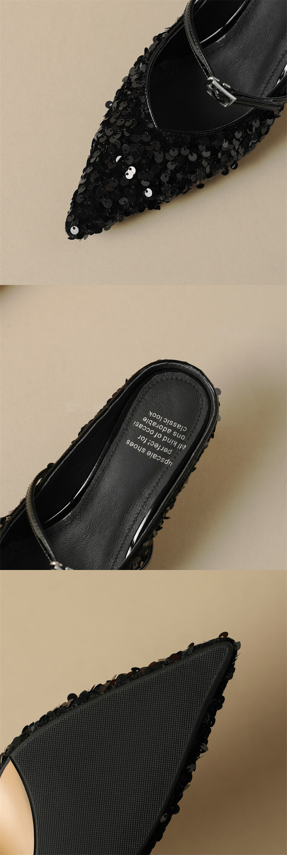 女式真皮鞋通勤步行旅行鞋涼鞋淺口高跟鞋 22cm-26cm #746⭐免運費⭐ 第20張的照片