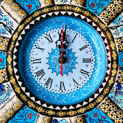 ペルシャの象嵌細工　掛時計 Mサイズ（Φ32ｃｍ）【SAAT-001】 2枚目の画像