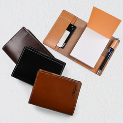 名入れ RHODIA メモ帳ケース カードケース 革 レザー 栃木レザー 名刺