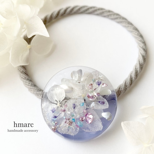 レジンヘアゴム　ポニーフック　ドライフラワー　No.170 レジンヘアゴム ポニーフック ドライフラワー No.170