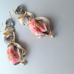 瓢箪　インド刺繍リボンの耳飾り 4枚目の画像