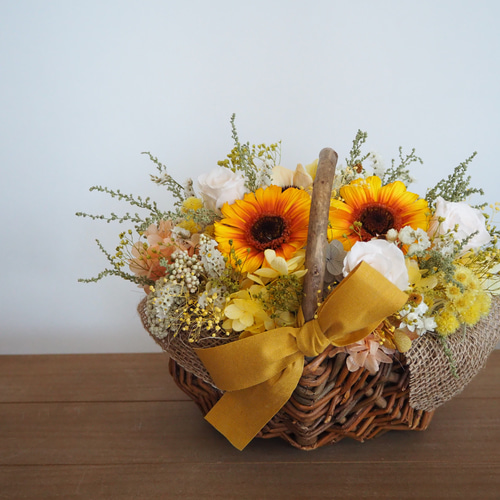 サマーブーケ・ブートニア ドライフラワー イエロー ビタミン