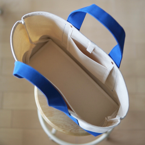 バイカラー帆布トート♡スマホが入る内ポケット付き トートバック オフ