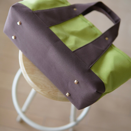 バイカラー帆布トート♡スマホが入る内ポケット付き トートバック