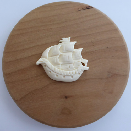 本象牙 アイボリーカービング、ナンタケットバスケット用オーナメント