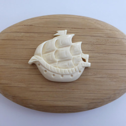 ナンタケットバスケット カービング オーナメントアイボリー＆べっ甲① 2037f2709043740f0f80ad80c01fd6