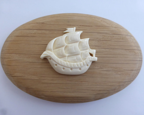 ナンタケットバスケット カービング オーナメントアイボリー＆べっ甲① ナンタケットバスケット カービング オーナメントアイボリー＆べっ甲①