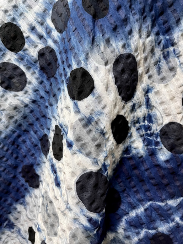 藍染  ドット柄　ハーフバルーンドレス 5枚目の画像