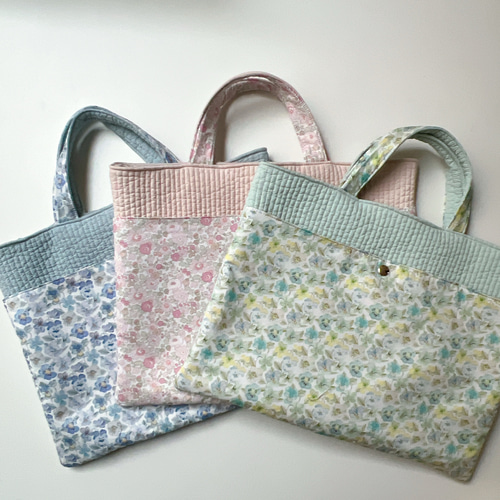 ヌビ レッスンバッグ ミント×リバティ シンクオブミー✩ ヌビバッグ