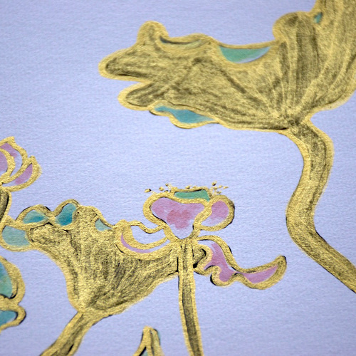 日本画】蓮 _色紙に描く_1 絵画 Mieko.K Art Goods 通販 16085066