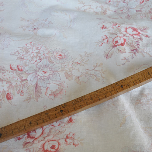 【仏アンティーク】雰囲気たっぷりブーケコットン180*85cm