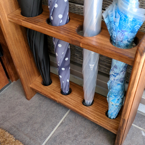 シンプルな木製傘立て (防水加工済) 傘立て OC Handmade 通販