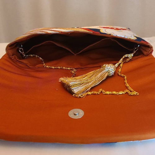 Creema限定♡母の日】和風模様アンティーク着物帯の2waysクラッチ  