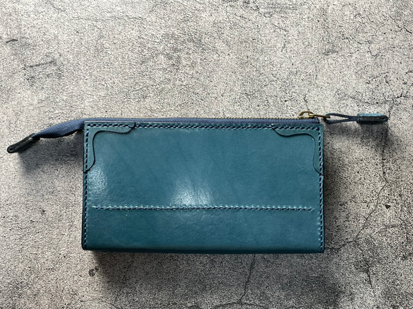 [手工縫製] 我們製作了一款古色古香的藍色真皮配件袋/手機袋/筆袋/存摺夾/盒子，方便存放小物品。 第3張的照片