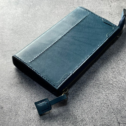 [手工縫製] 我們製作了一款古色古香的藍色真皮配件袋/手機袋/筆袋/存摺夾/盒子，方便存放小物品。 第1張的照片
