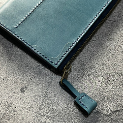 [手工縫製] 我們製作了一款古色古香的藍色真皮配件袋/手機袋/筆袋/存摺夾/盒子，方便存放小物品。 第6張的照片