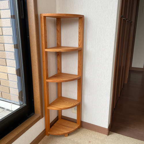 特注】木製コーナーラック コーナーシェルフ 高さ130cm 棚・シェルフ