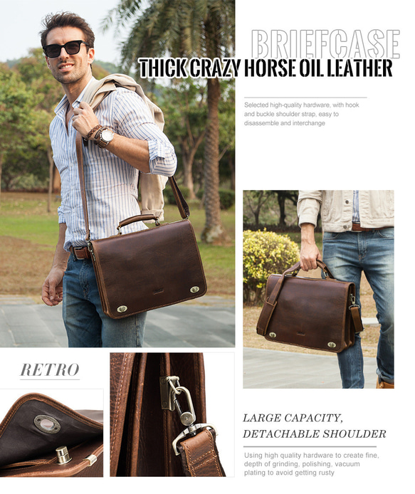 ビジネスブリーフバッグ 14インチノートパソコンバッグ メンズ 通勤通学 本革 ビジネスショルダーバッグ 彼氏父の日誕生 メンズ 本革 通勤通学 バッグ 旅行バッグ