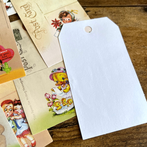 レトロ可愛い大きな荷札・カード・タグ・24枚入 その他素材 makita