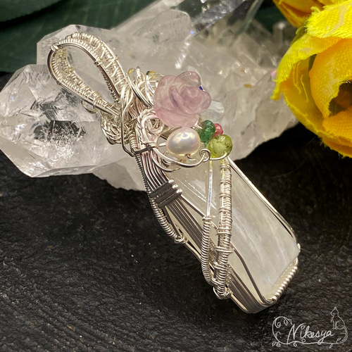 Silver Filled】【ワイヤーアクセサリー】ブルームーンストーン