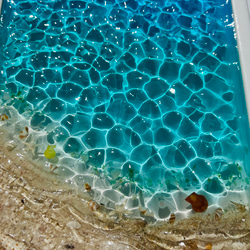 海の波紋 レジンアート 水面 水紋 砂浜　エポキシ　什器　ディスプレイ　アクセサリートレイ　インテリア　 4枚目の画像