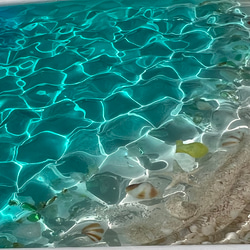 海の波紋 レジンアート 水面 水紋 砂浜　エポキシ　什器　ディスプレイ　アクセサリートレイ　インテリア　 7枚目の画像