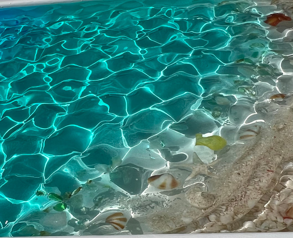 海の波紋 レジンアート 水面 水紋 砂浜　エポキシ　什器　ディスプレイ　アクセサリートレイ　インテリア　 7枚目の画像