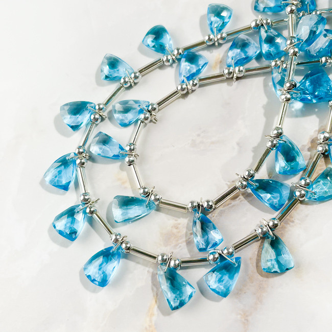 【4粒】スイス ブルートパーズ トリリアントカット★ANAM gems