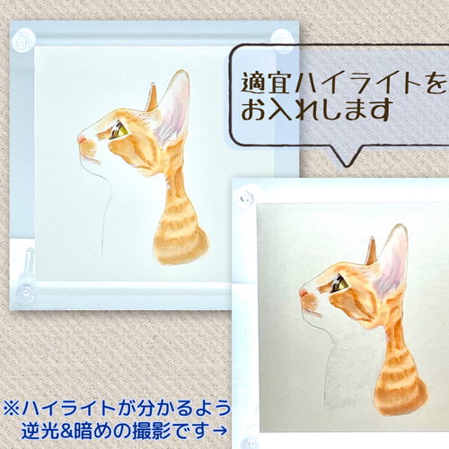 猫限定】うちの子・ペット似顔絵オーダーメイド 額付きミニ