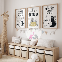 **専用** A2サイズ インテリアポスター 5枚セット F619 ポスターのみ キッズポスター クマ キツネ テント 北欧 子供部屋 インテリア 知育