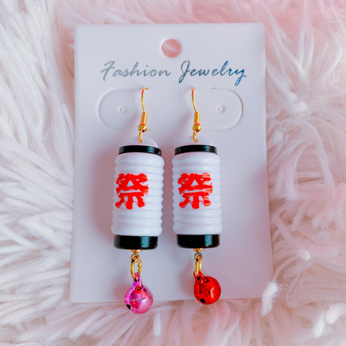 お祭り☆提灯☆ちょうちんお祭り⭐ピアス・イヤリング⭐タッセル⭐鈴